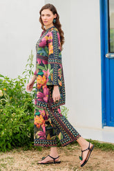 Enjoy New Floral  Kurta Pant set with amazing print Work